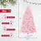 Costway 7 FT Flocked Artificial Christmas Tree Hinged with 500 LED Lights 1200 Branch Tips